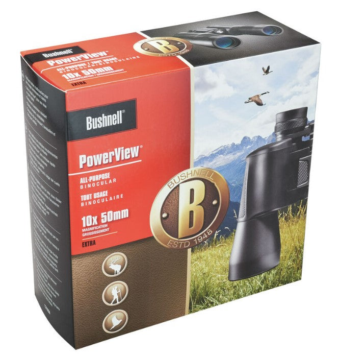 Bushnell Binoculars POWERVIEW 10X50 (131056) FREE Air Duster - Limited Lifetime Warranty