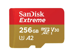 SanDisk Extreme microSDXC UHS-I Card (Class 10) 4K UHD - 64gb(SDSQXAH)/128gb(SDSQXAA)/ 256gb, 512gb(SDSQXAV)