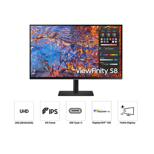Samsung 27" ViewFinity S8 S80PB UHD Monitor - 3 Years Warranty