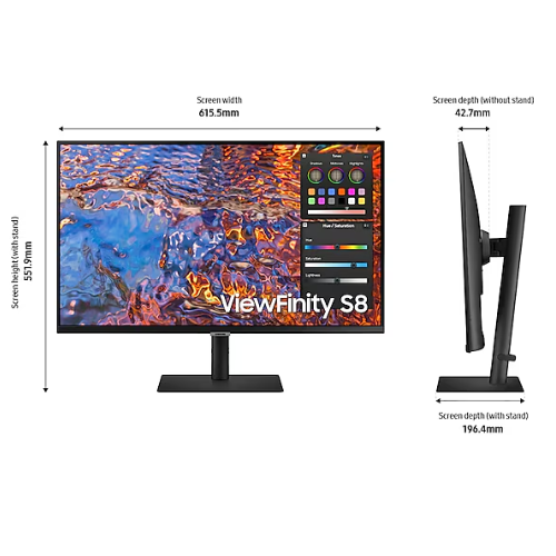 Samsung 27" ViewFinity S8 S80PB UHD Monitor - 3 Years Warranty