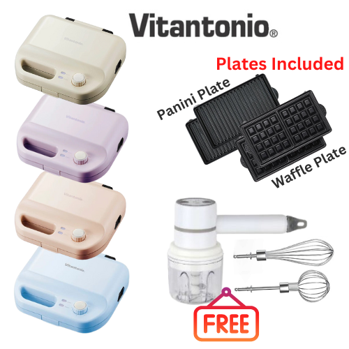 Vitantonio Waffle/Sandwich Baker (VWH-500A) Free WIreless Hand Mixer/Blender -1 Year Warranty/SG Plug