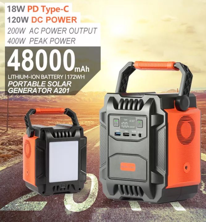 Flashfish/Gofort A201 Portable Power Station with 100W/18V Foldable Solar Panel FREE Backpack(S-Port)