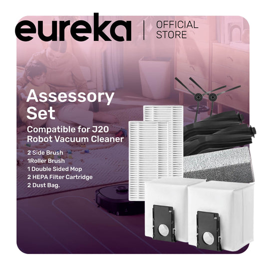 Eureka Authentic Accessory Set: 2 Side Brush + 1 Roller Brush + 2 Mops + 2 HEPA + 2 Dust Bag