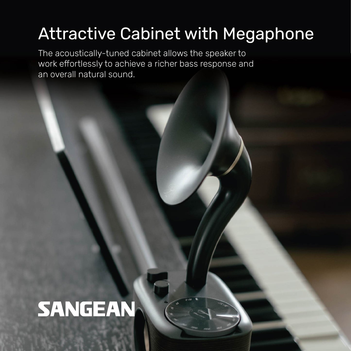 Sangean CP-100 (AM / FM / Bluetooth / AUX Retro Design Gramophone Radio)