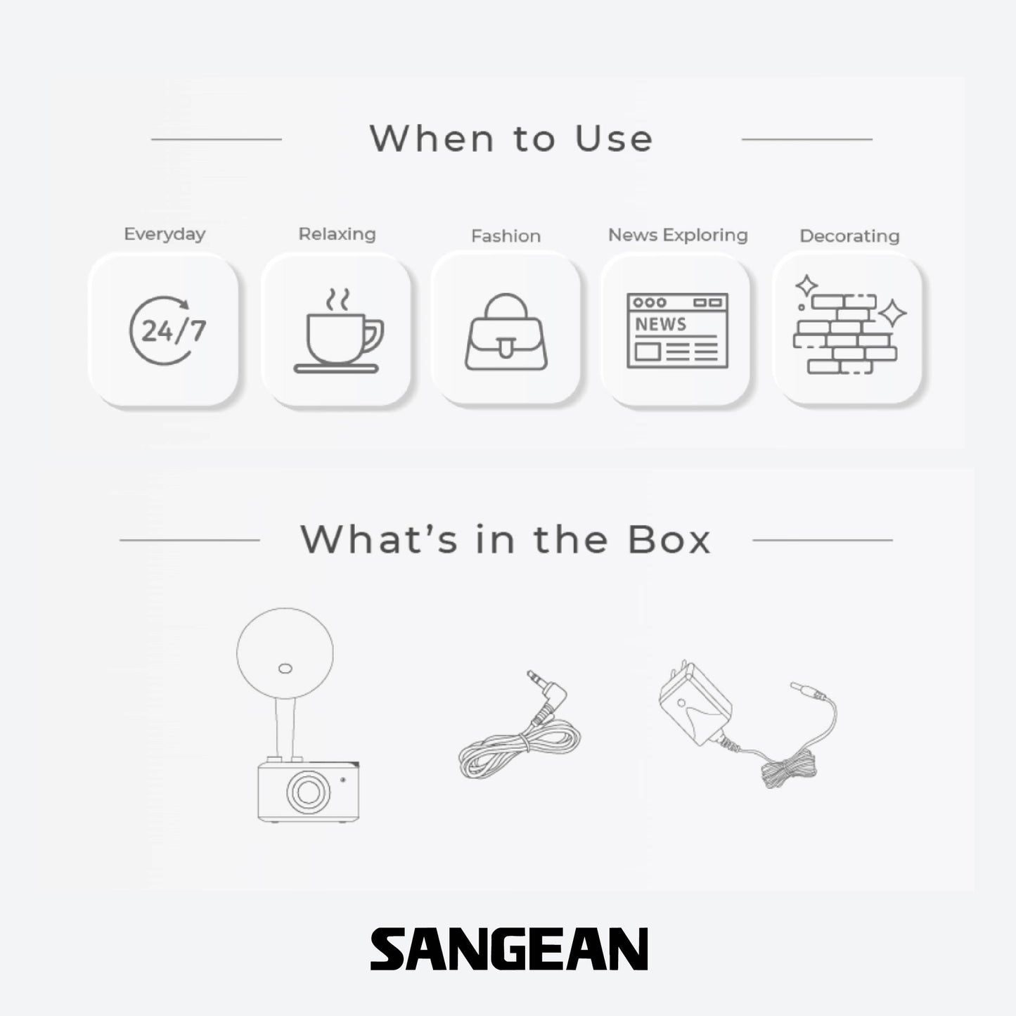 Sangean CP-100 (AM / FM / Bluetooth / AUX Retro Design Gramophone Radio)