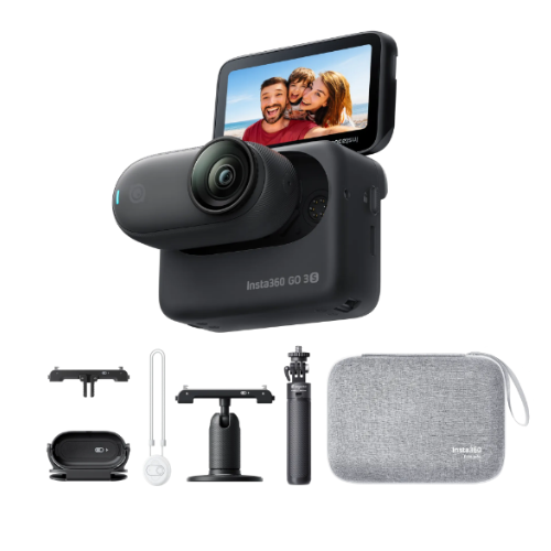 Insta360 GO3s Family Kit(Quick Release, Carry Case, mini 2in1 tripod) 4K Tiny 39G Action Camera Waterproof video
