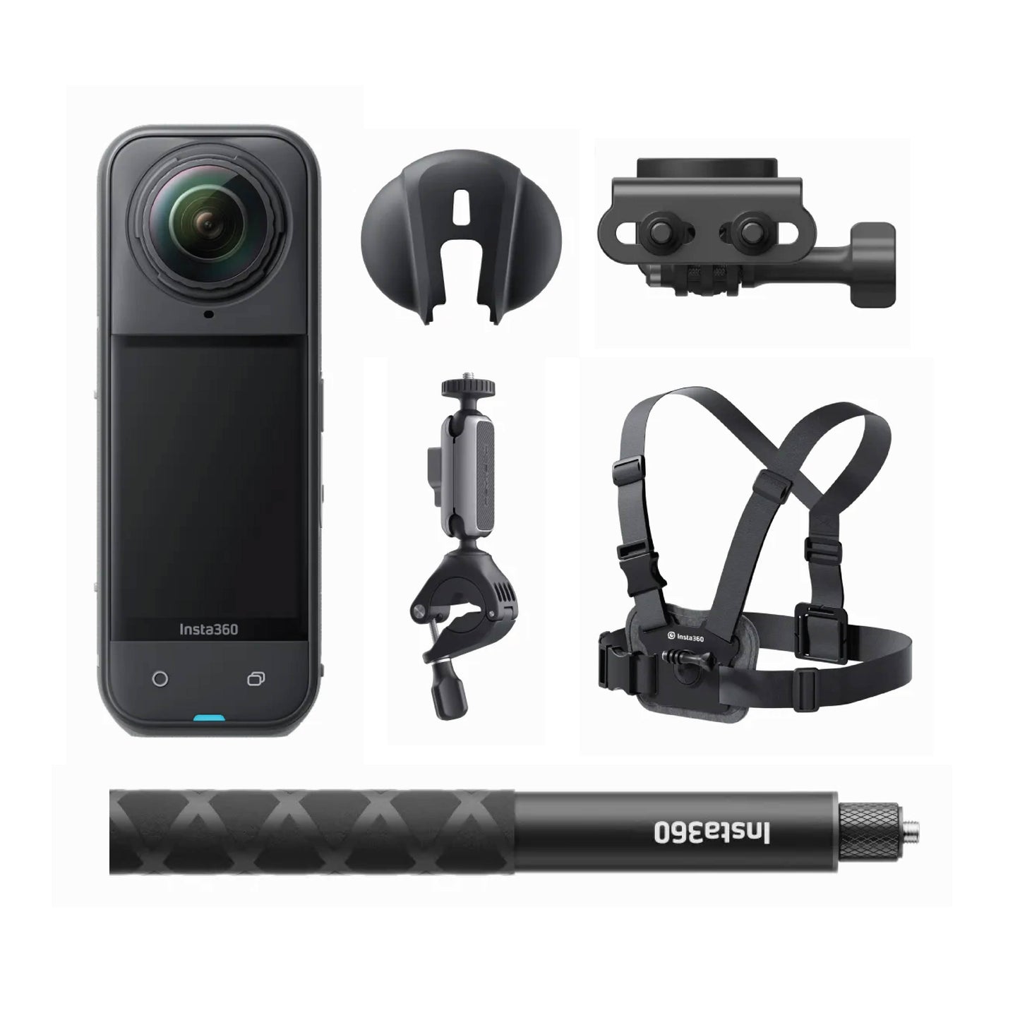 Insta360 X5 Road Cycling Bundle (Independent) (Lens Cap, 114cm Invisible Selfie Stick, Bike Computer Mount(Independent Handlebars) and Bike Kit)