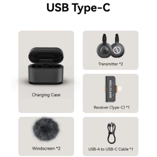 Hollyland LARK M2S Ultimate Combo (Camera RX+Lightning RX) Wireless Lavalier Microphone - 1 Year Manufacturer Warranty
