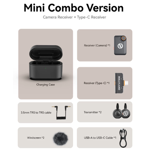 Hollyland LARK M2S Ultimate Combo (Camera RX+Lightning RX) Wireless Lavalier Microphone - 1 Year Manufacturer Warranty
