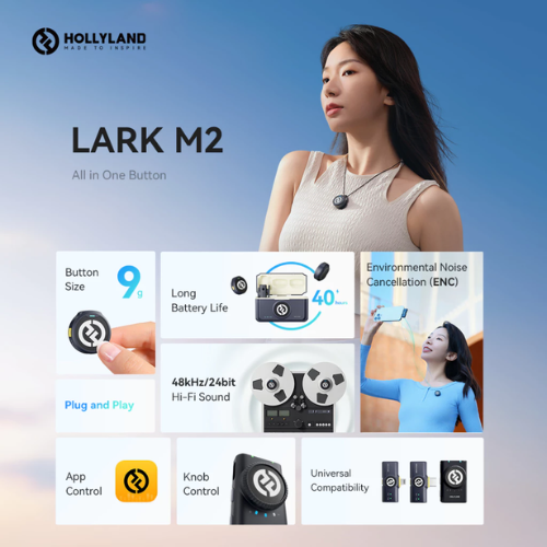 Hollyland LARK M2 Combo Wireless Lavalier Microphone - 1 Year Manufacturer Warranty