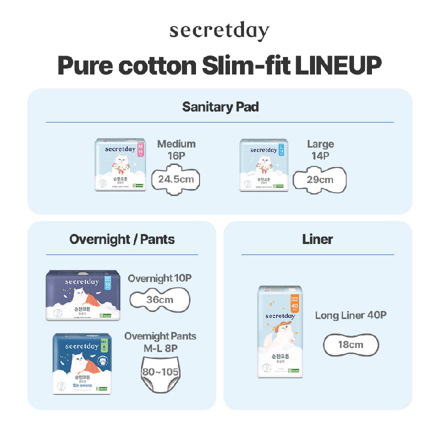 SECRETDAY - PURE COTTON SLIM FIT MEDIUM 24.5CM 16S