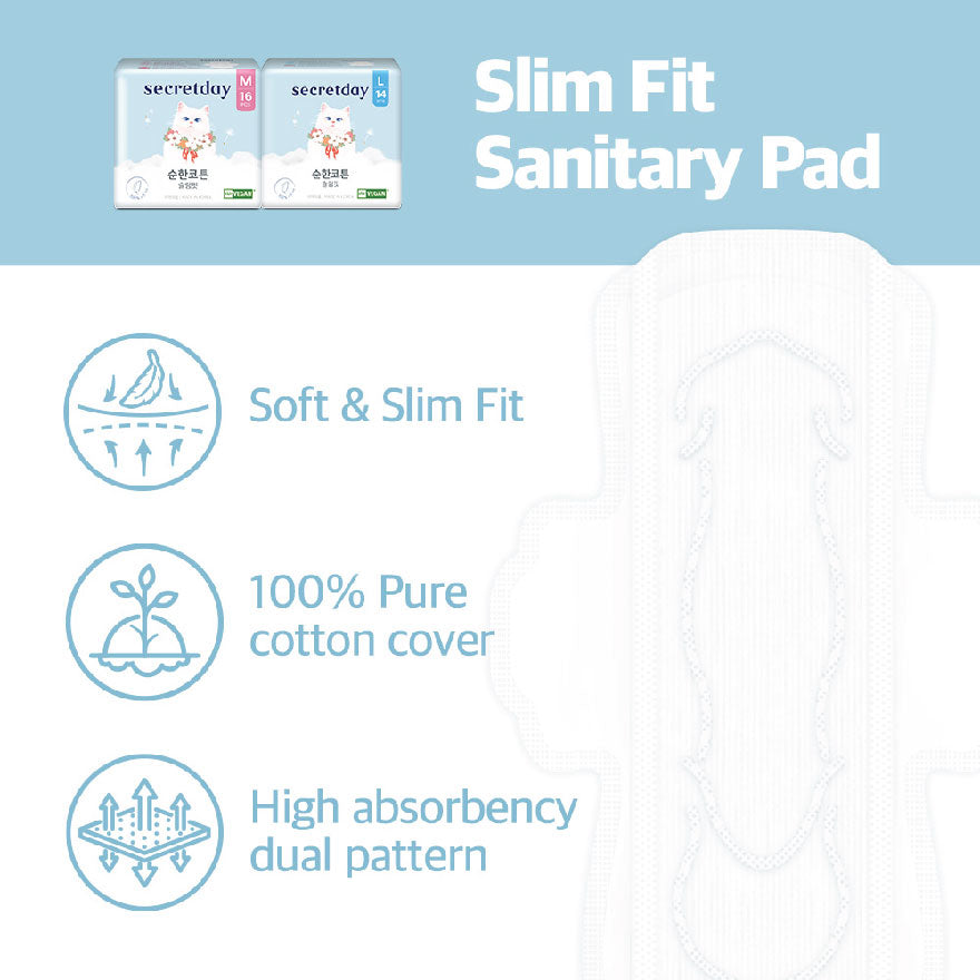 SECRETDAY - PURE COTTON SLIM FIT MEDIUM 24.5CM 16S