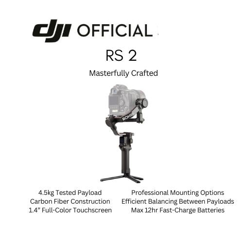 DJI RS 2 Ronin Stabilizer Gimbal FREE Samsung Memory Card 512GB  - 1 Year Local DJI Warranty