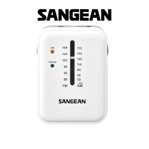Sangean SR-32 CE AM / FM Pocket Radio (White-Grey) - 1 Year Manufacturer Warranty