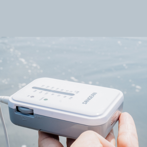 Sangean SR-32 CE AM / FM Pocket Radio (White-Grey) - 1 Year Manufacturer Warranty