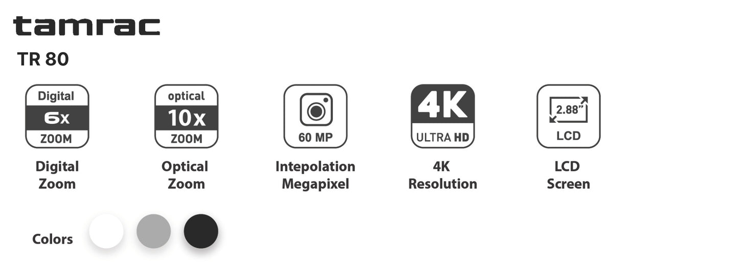 Tamrac Digital Camera TR80 (FREE Pro Compact 1 + 64GB SD Card + Extra Battery)