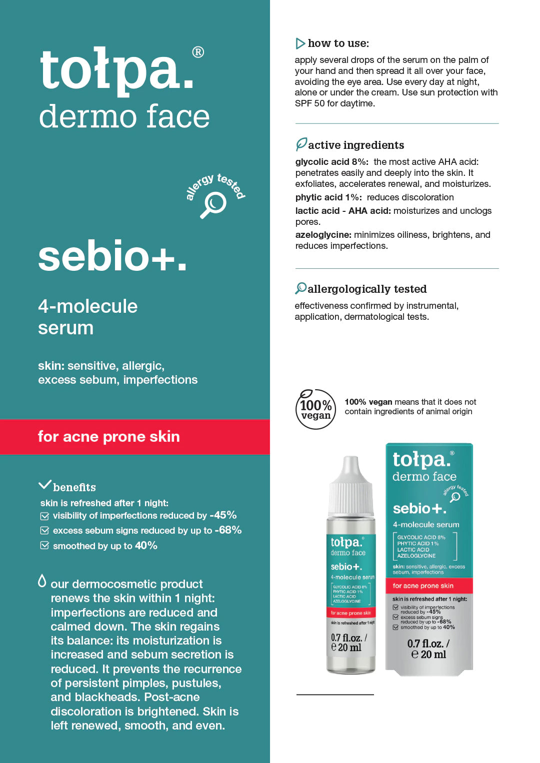 Tolpa Sebio+. 4 Molecule Serum 20ml