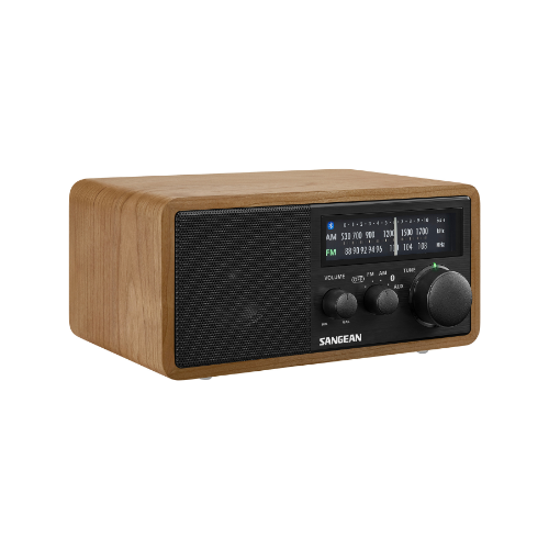 Sangean WR-11BT AM / FM / AUX / Bluetooth Wooden Cabinet Radio (Light Wood-Black) - 1 Year Manufacturer Warranty