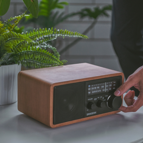 Sangean WR-11BT AM / FM / AUX / Bluetooth Wooden Cabinet Radio (Light Wood-Black) - 1 Year Manufacturer Warranty
