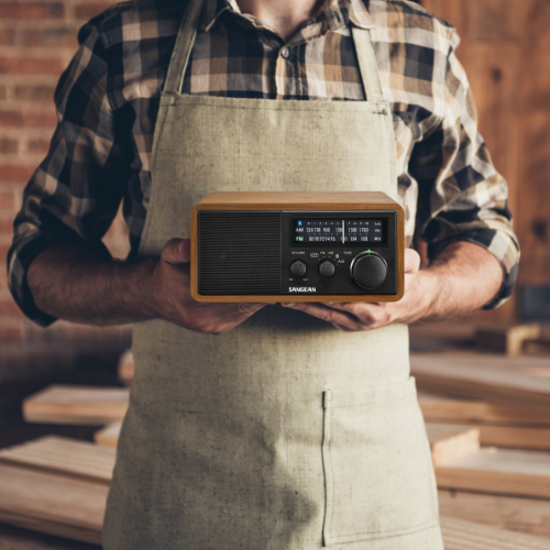 Sangean WR-11BT AM / FM / AUX / Bluetooth Wooden Cabinet Radio (Light Wood-Black) - 1 Year Manufacturer Warranty