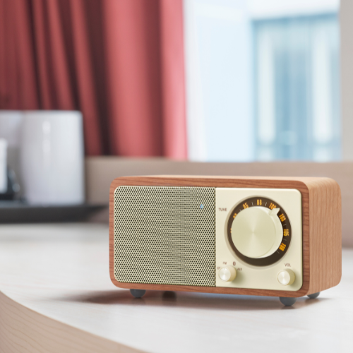 Sangean WR-7 FM / Bluetooth / AUX Wooden Cabinet Radio (Dark Cherry/Walnut) - 1 Year Manufacturer Warranty