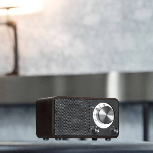 Sangean WR-7 FM / Bluetooth / AUX Wooden Cabinet Radio (Dark Cherry/Walnut) - 1 Year Manufacturer Warranty