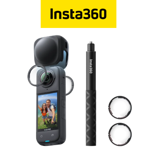 Insta360 X4 Premium Lens Guards Bundle (Premium Lens Guards, 114cm Invisible selfie stick, lens cap)