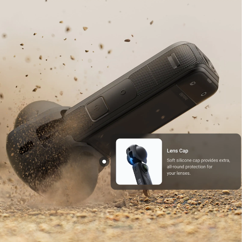 Insta360 X5 Essentials Bundle (Additional Battery, Utility Fast Charge Case, 114cm Invisible Selfie Stick, Standard Lens Guards, Lens Cap, Carry Case)