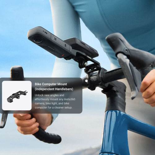 Insta360 X5 Road Cycling Bundle (Independent) (Lens Cap, 114cm Invisible Selfie Stick, Bike Computer Mount(Independent Handlebars) and Bike Kit)
