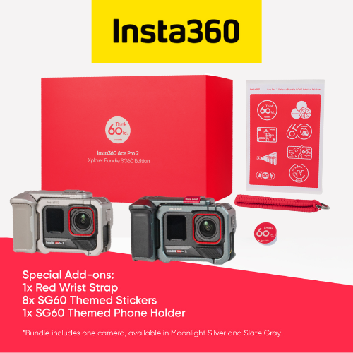 Insta360 Ace Pro 2 Xplorer Bundle (Moonlight Silver/Slate Gray) Celebrate SG60 Edition