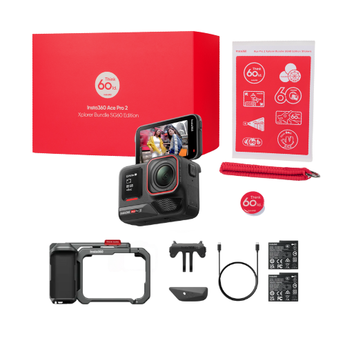 Insta360 Ace Pro 2 Xplorer Bundle (Moonlight Silver/Slate Gray) Celebrate SG60 Edition
