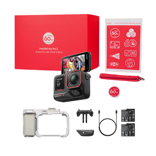 Insta360 Ace Pro 2 Xplorer Bundle (Moonlight Silver/Slate Gray) Celebrate SG60 Edition