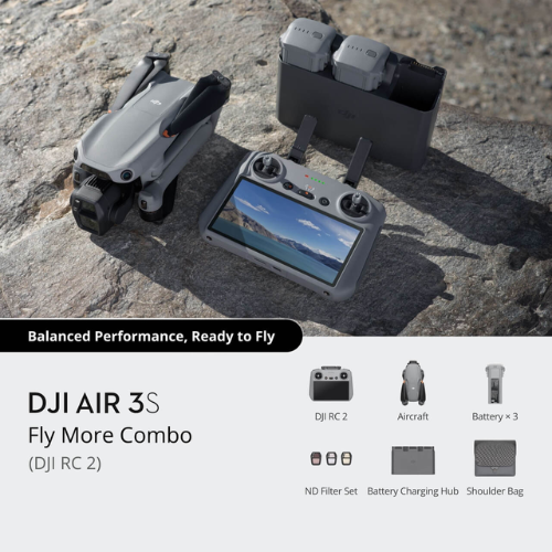 DJI Air 3S - Camera Drone | 1" CMOS Sensor | Next-Gen Smart RTH | Medium Tele & Wide-Angle Dual Primary Cameras