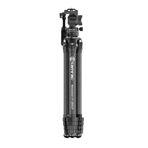 Tamrac Revolution V1-265CP Professional Carbon Tripod (Black) with Panhead FREE Tamrac Phone Holder