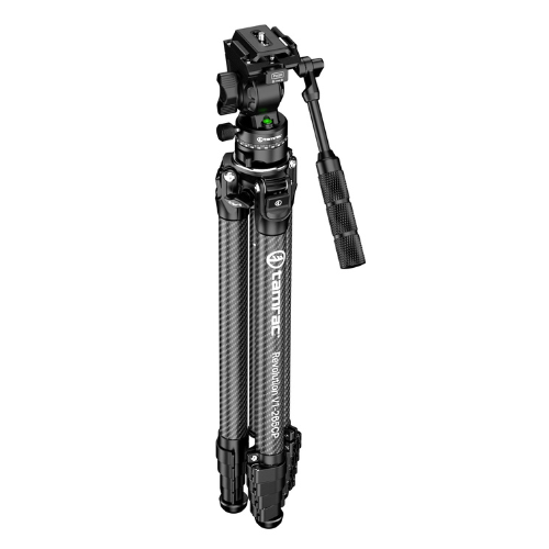 Tamrac Revolution V1-265CP Professional Carbon Tripod (Black) with Panhead FREE Tamrac Phone Holder