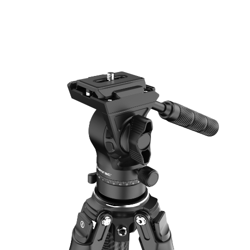 Tamrac Revolution V1-265CP Professional Carbon Tripod (Black) with Panhead FREE Tamrac Phone Holder