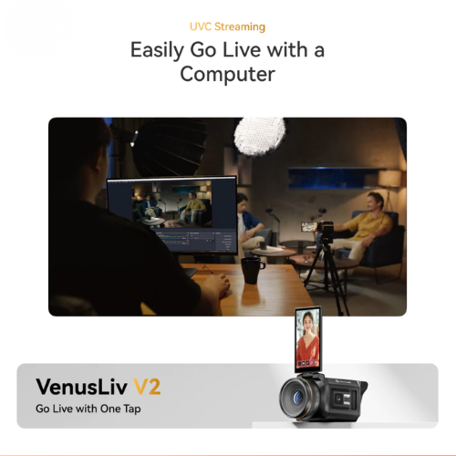 Hollyland VenusLiv V2 All-in-One Streaming Camera 4K30 6x Zoom One-tap Streaming