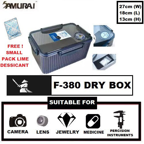 Samurai Dry Box F380 (Blue) Free 1 Bottle Silica Gel (500g) & case