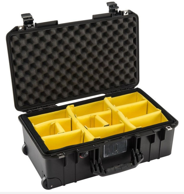 Pelican 1535 Air Case With Padded Divider (1535AirWD,WL/WD,PB,Black) - Limited Lifetime Local Warranty