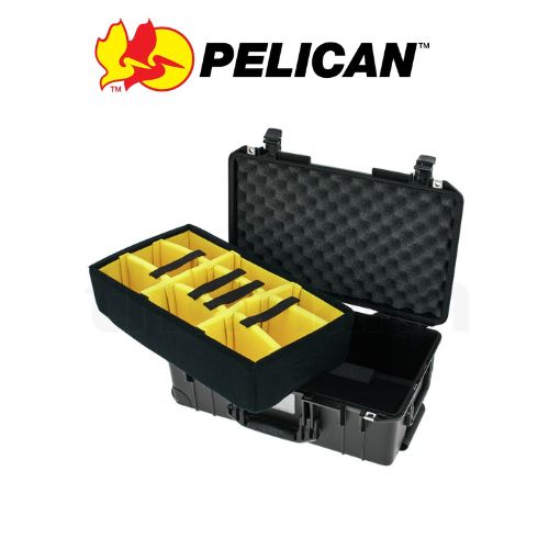 Pelican 1535 Air Case With Padded Divider (1535AirWD,WL/WD,PB,Black) - Limited Lifetime Local Warranty