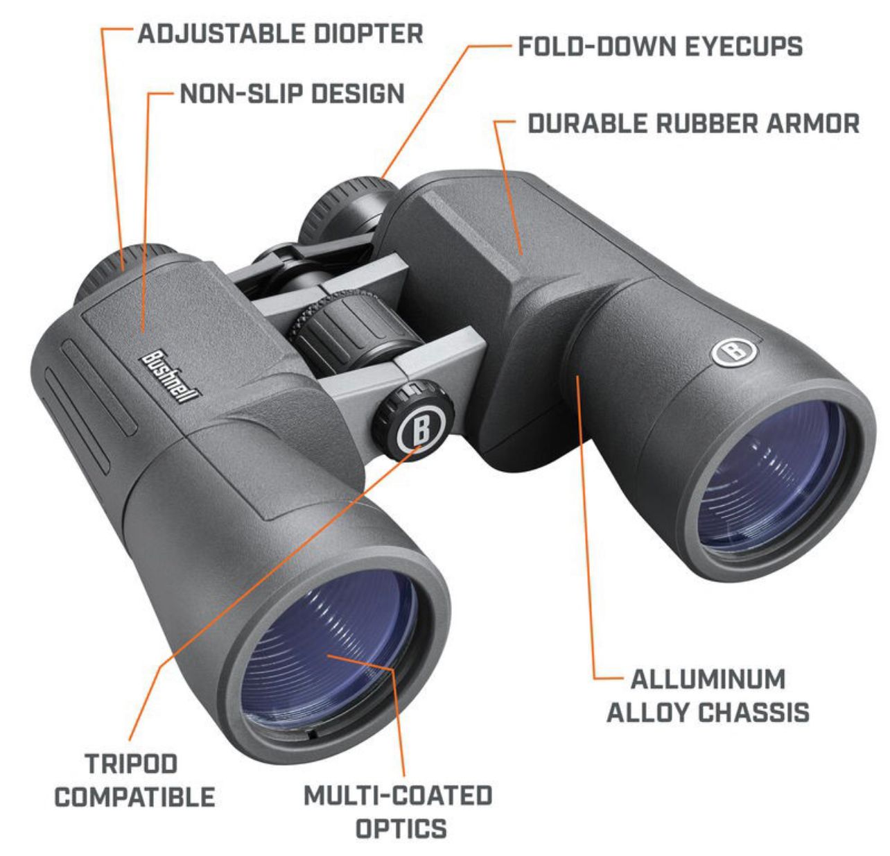 Bushnell Binoculars Powerview2 12x50 (PWV1250) FREE Air Duster - Limited Lifetime Warranty
