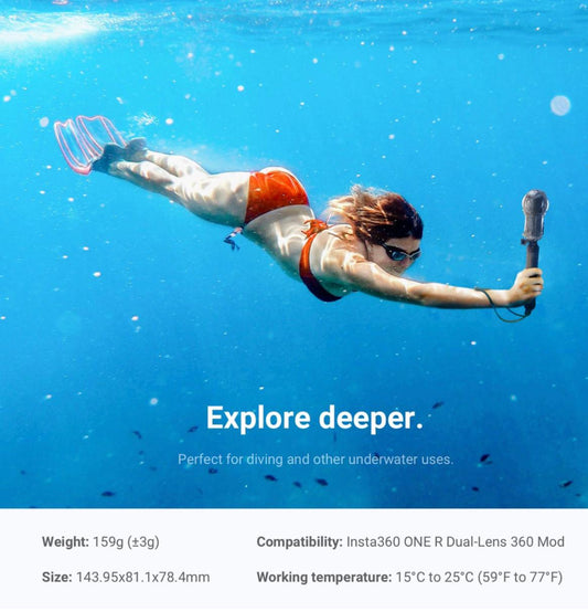 Insta360 ONE R/RS Dive Case - For 360 Lens Dive Case + Vertical Battery Base