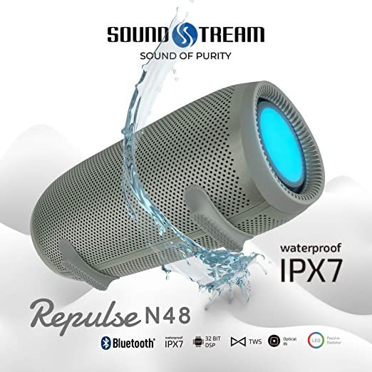 Soundstream(USA) REPULSE N48 (IPX7/waterproof/portable/Bluetooth Speaker/TypeC 30W charging) - 1 Year Warranty