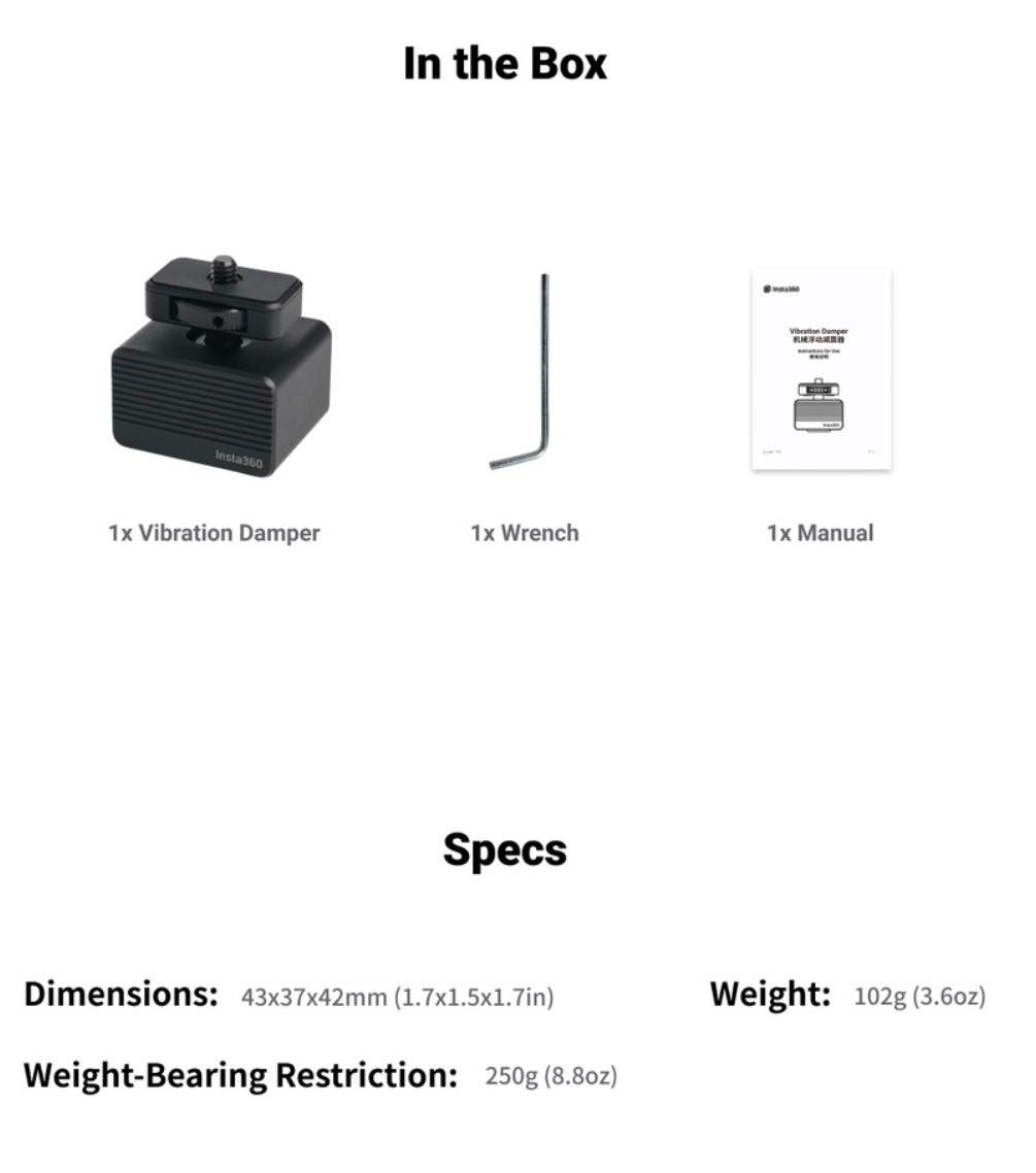Insta360 Vibration Damper -ONE RS,GO 2,ONE X2,ONE R,ONE X3