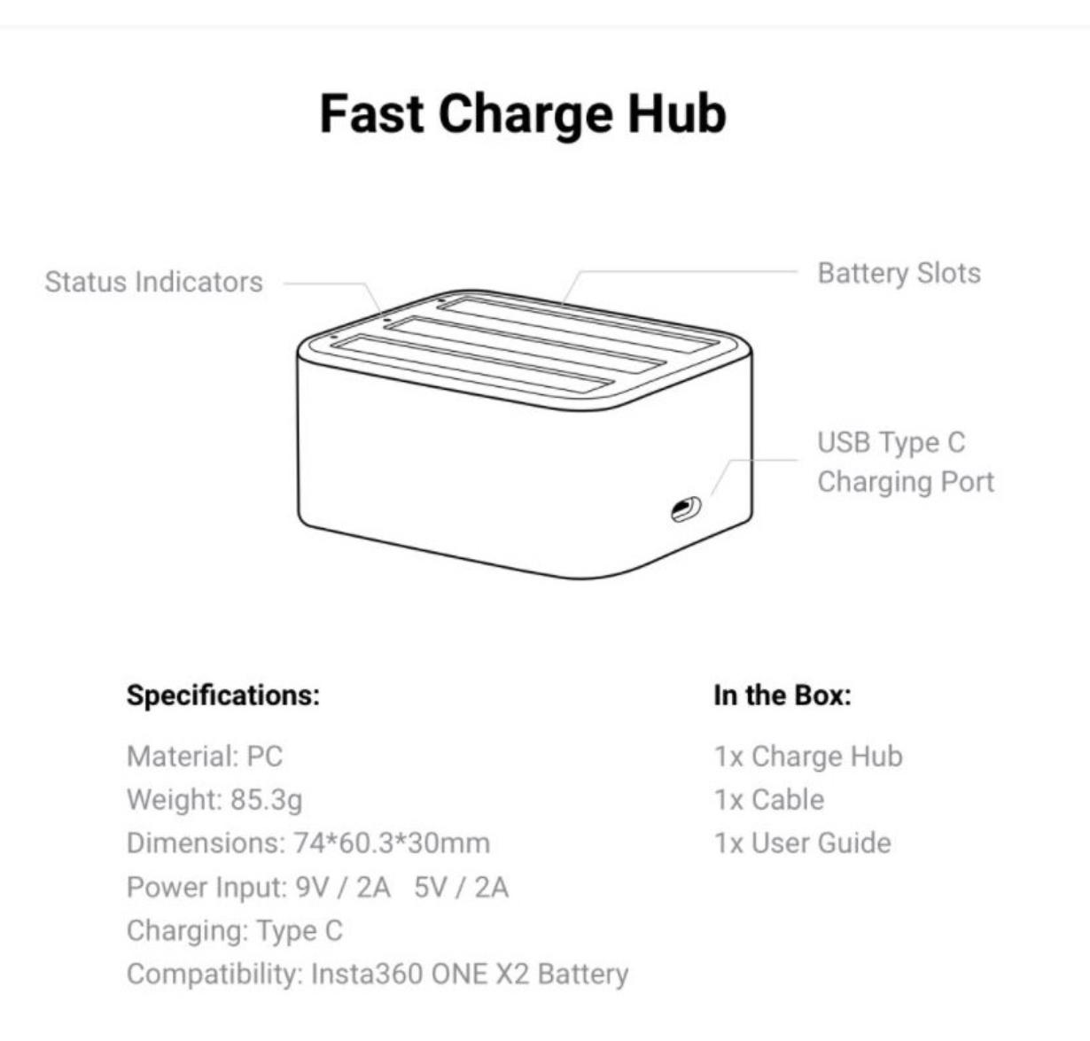 Insta360 One X2 Fast Charging Hub
