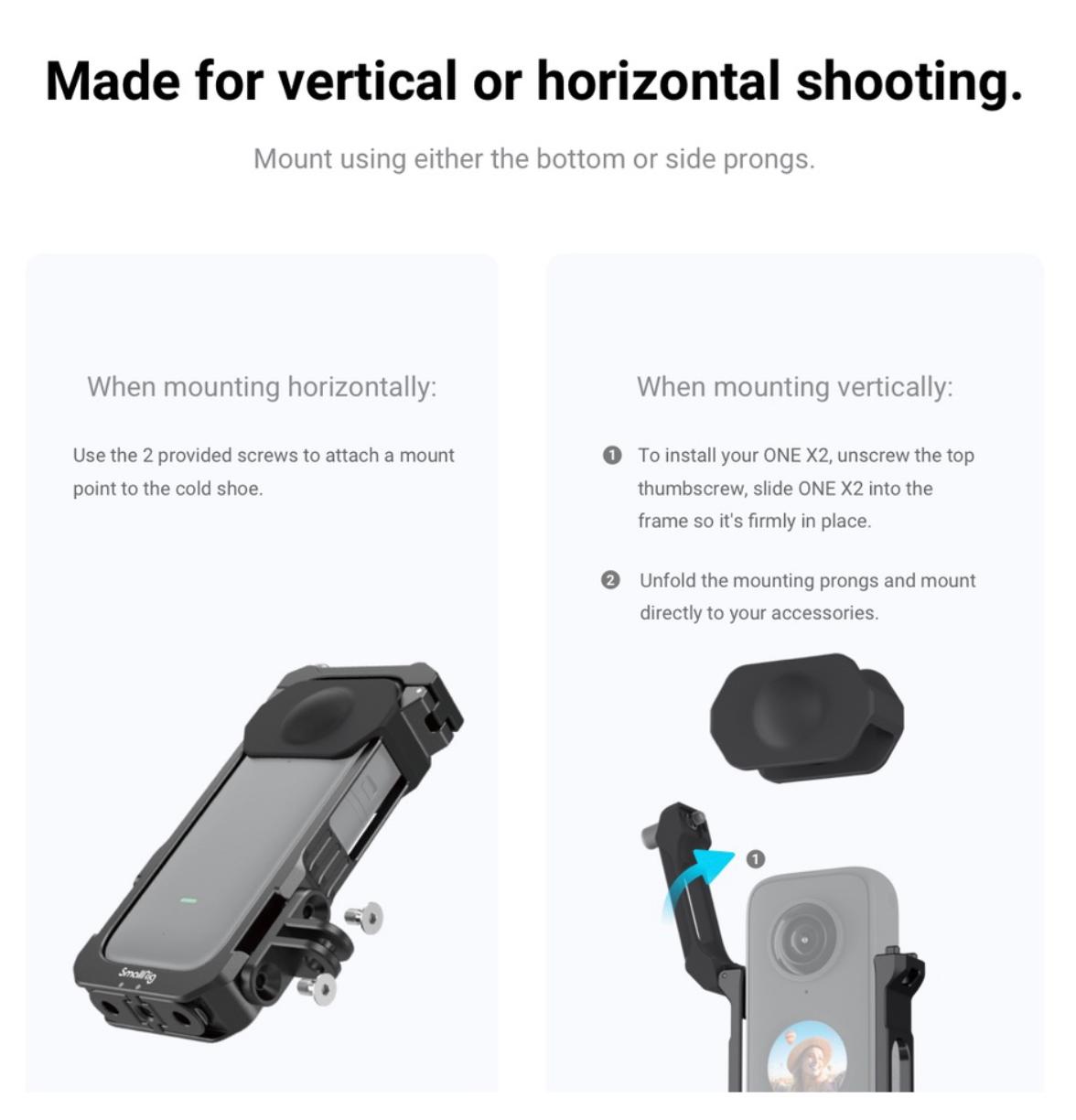 Insta360 One X2 Utility Frame ( Built-in Lens Protector & Cold Shoe)