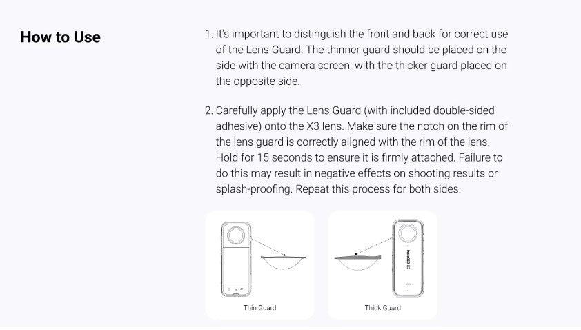 Insta360 One X3 Sticky Lens Guards