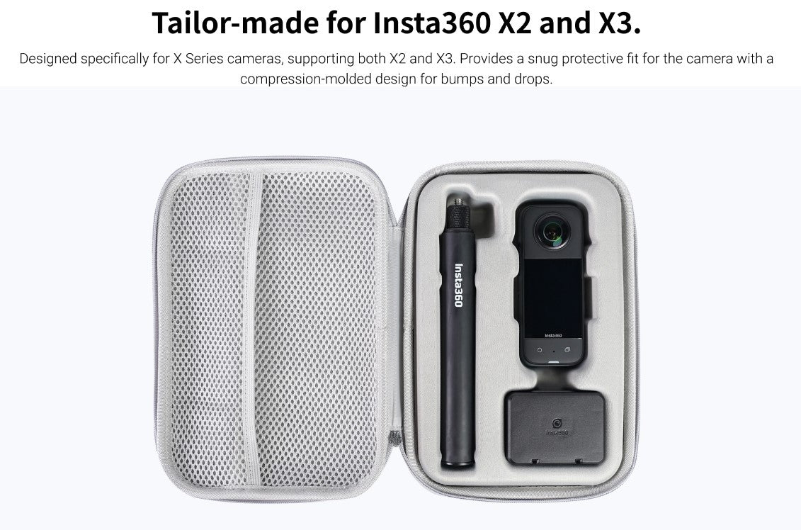 Insta360 One X3 with 70cm/72cm Invisible Selfie Stick, Extra Battery, X-Series Case And 64GB Card-1 Year Local Manufacturer Warranty