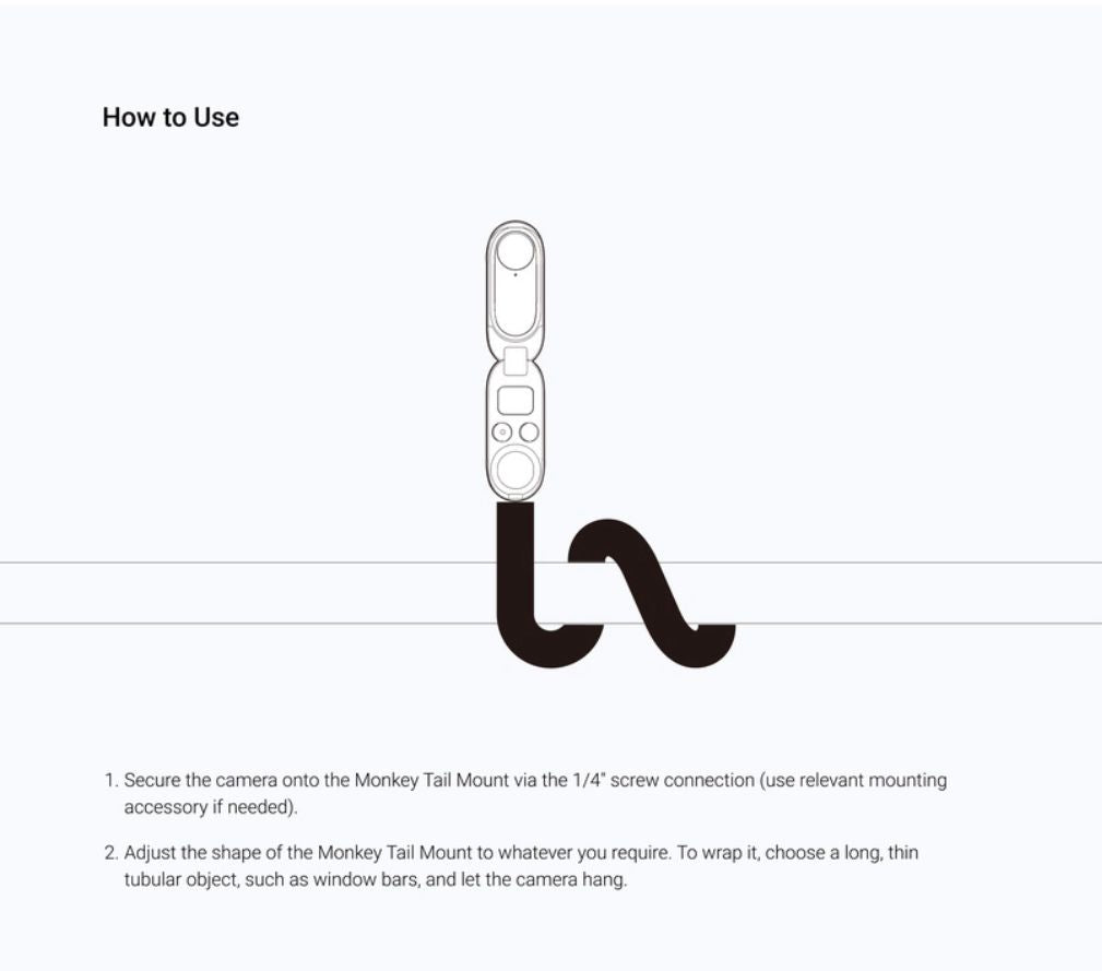 Insta360 Monkey Tail Mount (Flexible Tripod ) - ONE RS,GO 2,ONE X2,ONE R,ONE X