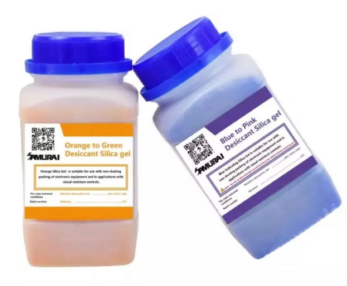 Samurai Dry Box Desiccant Silica Gel Bottle (500g) - Blue/Orange